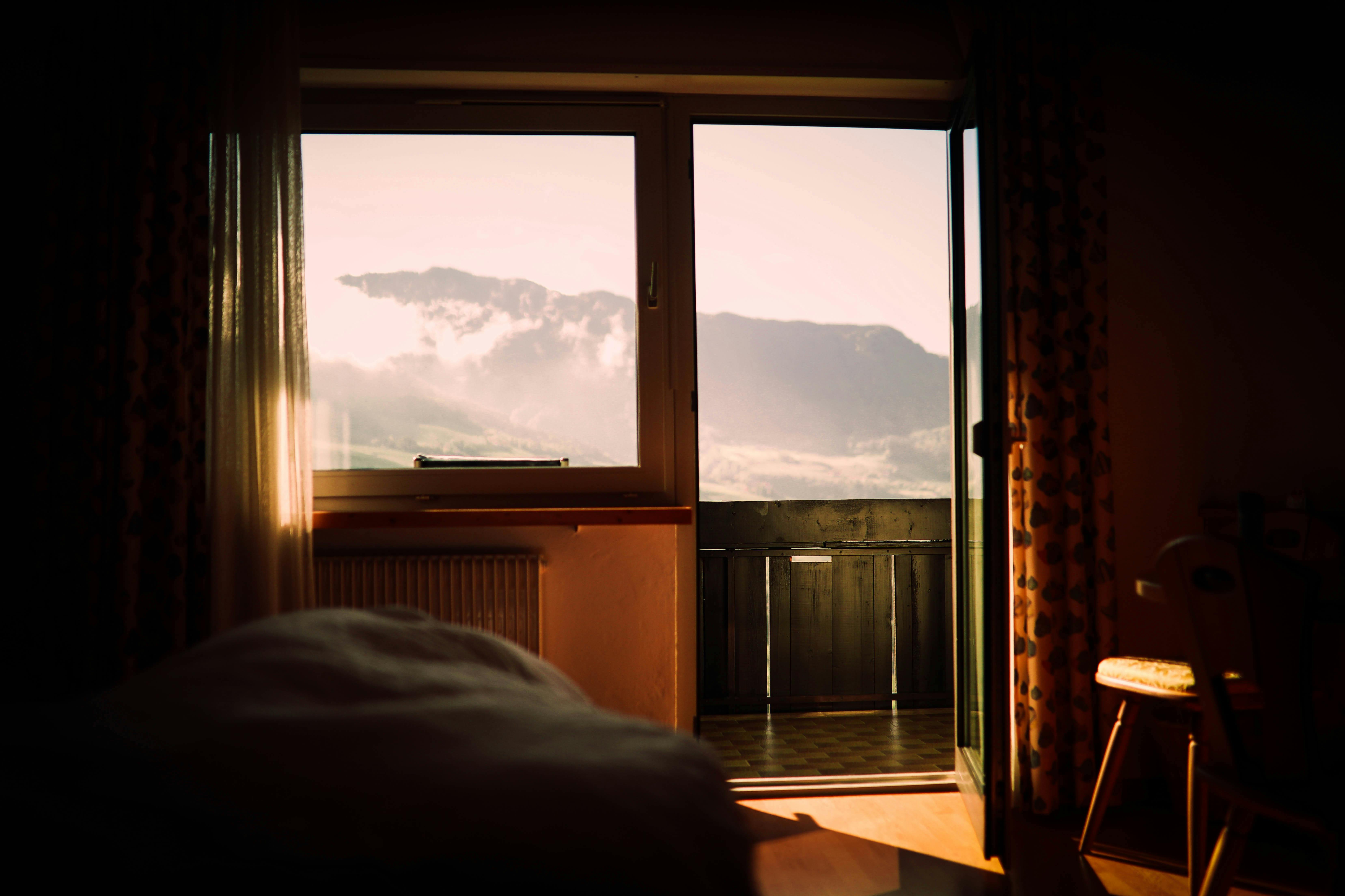 image of a sunset inside a house